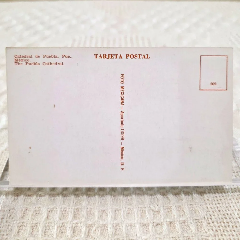 VTG 1970's The Puebla Cathedral Church Catedral de Puebla Mexico Postcard UNP
